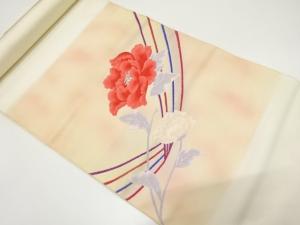 アンティーク　牡丹模様織り出し名古屋帯地反物
